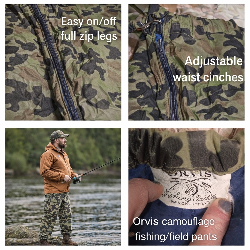 Vintage Orvis Men's Green Camouflge Insulated Hunting Pants